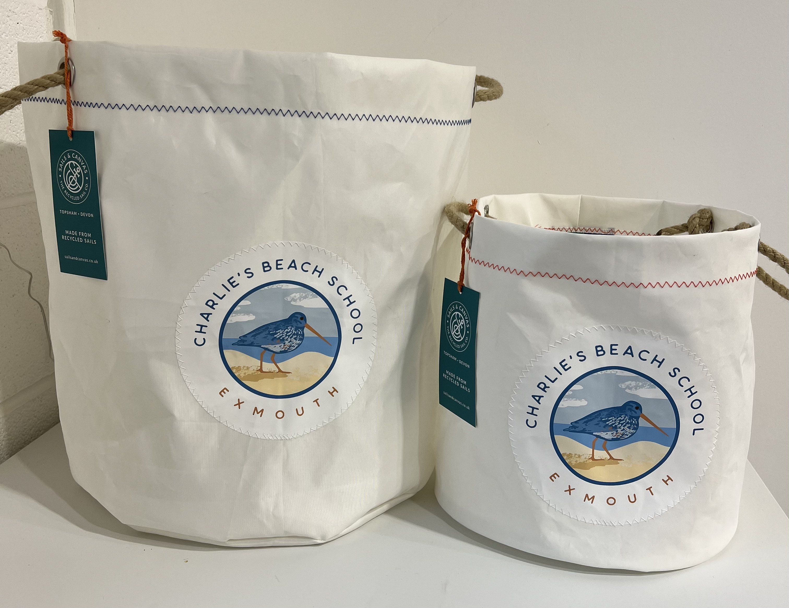 Sails & Canvas Recycled Sail Cloth Charlie’s Beach School Bucket Bags